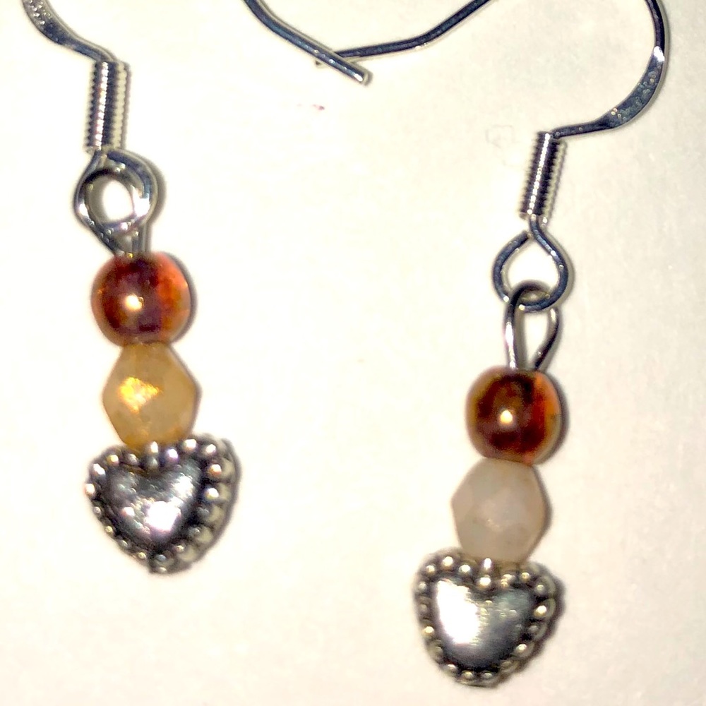 Handmade heart earrings